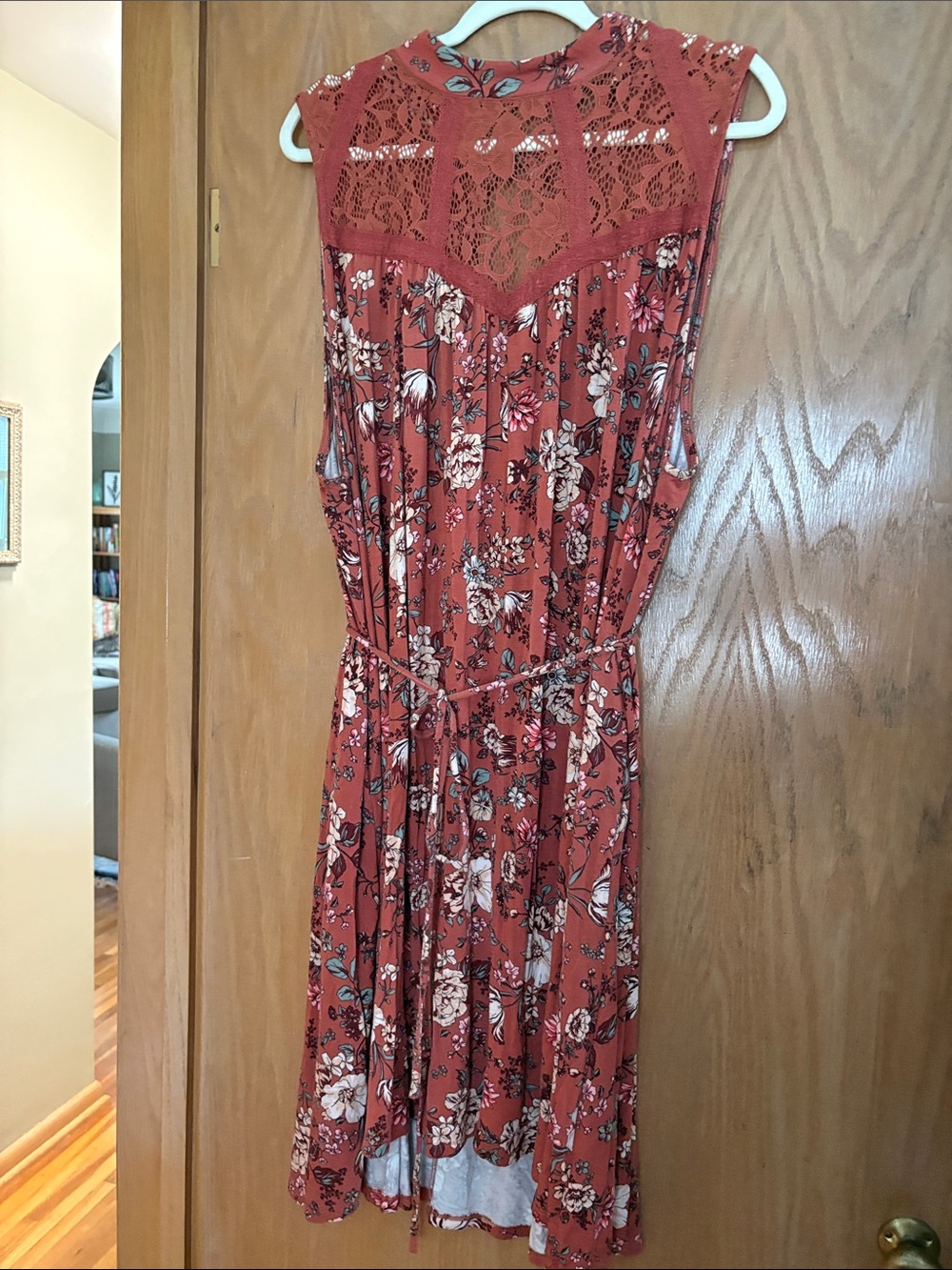 torrid Rust Floral Lace Yoke Midi Dress
